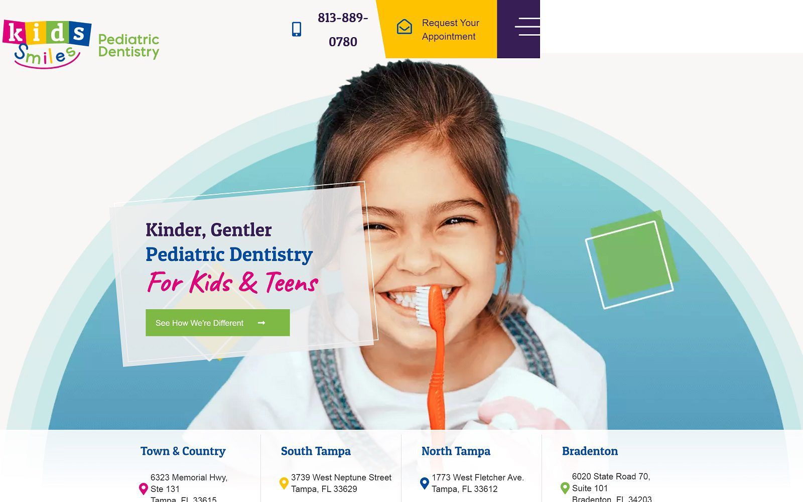 The screenshot of kids smiles pediatric dentistry dr. Frank sierra website