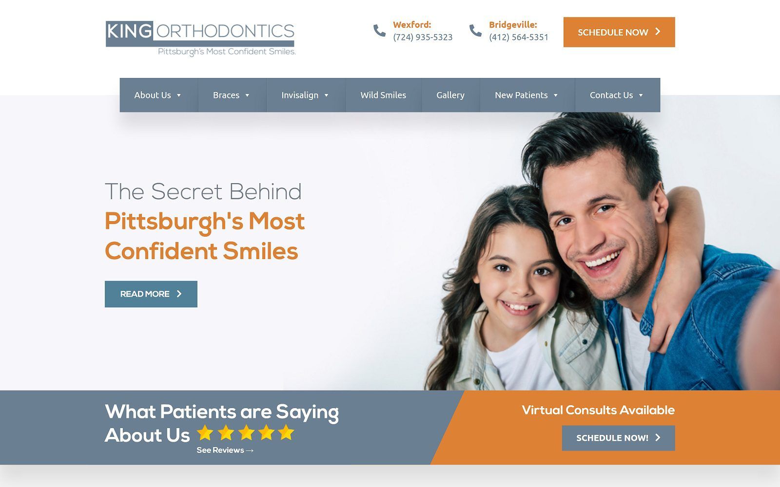 The screenshot of king orthodontics website
