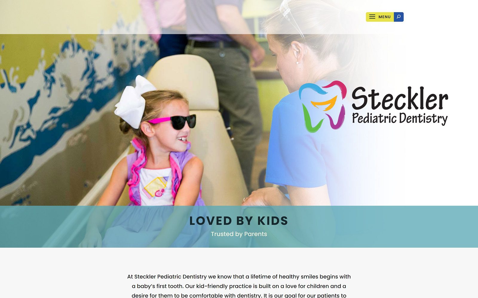 The screenshot of steckler pediatric dentistry dr. Daniel steckler website