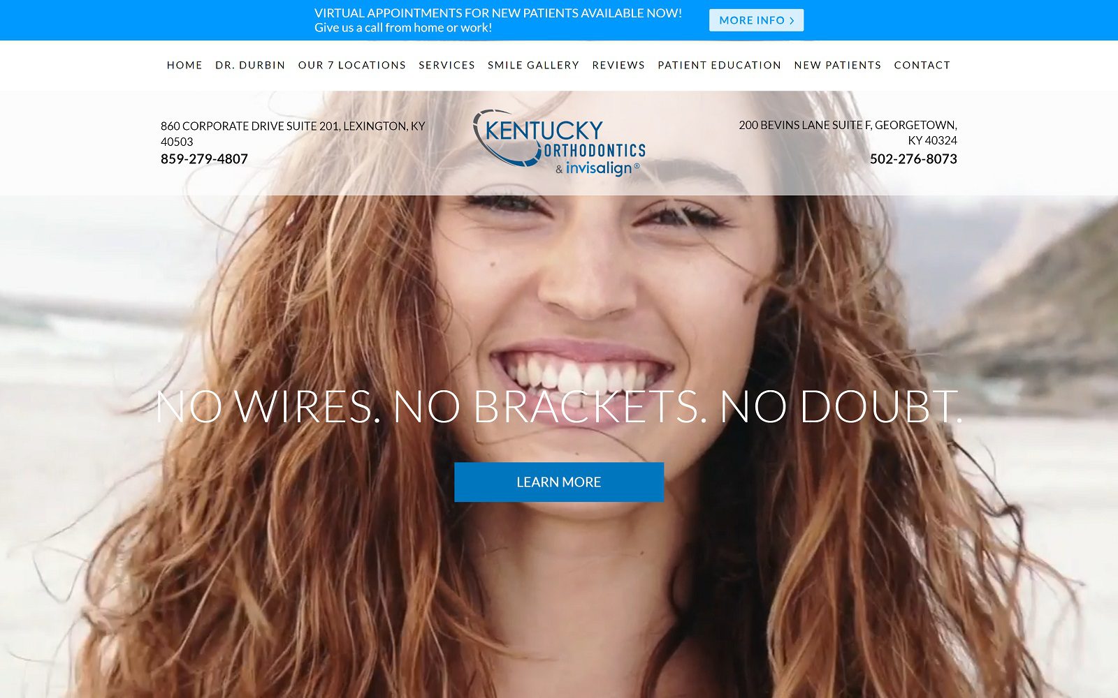 The screenshot of dr. Douglas d. Durbin, orthodontist website