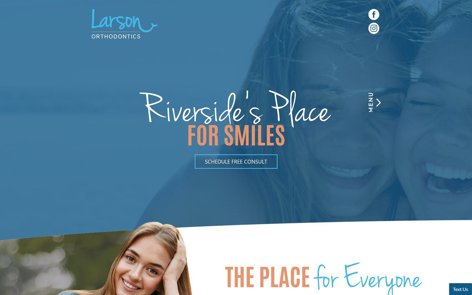 The screenshot of marc r. Larson, d. D. S. , m. S. Riverside orthodontist website