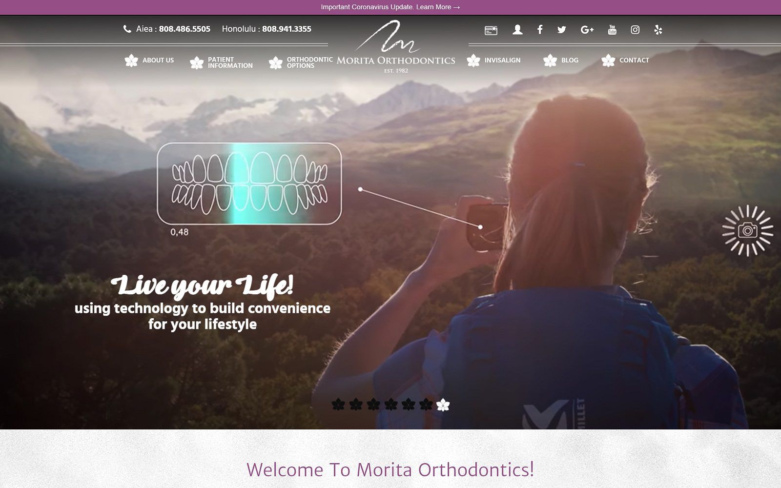 The screenshot of morita orthodontics website