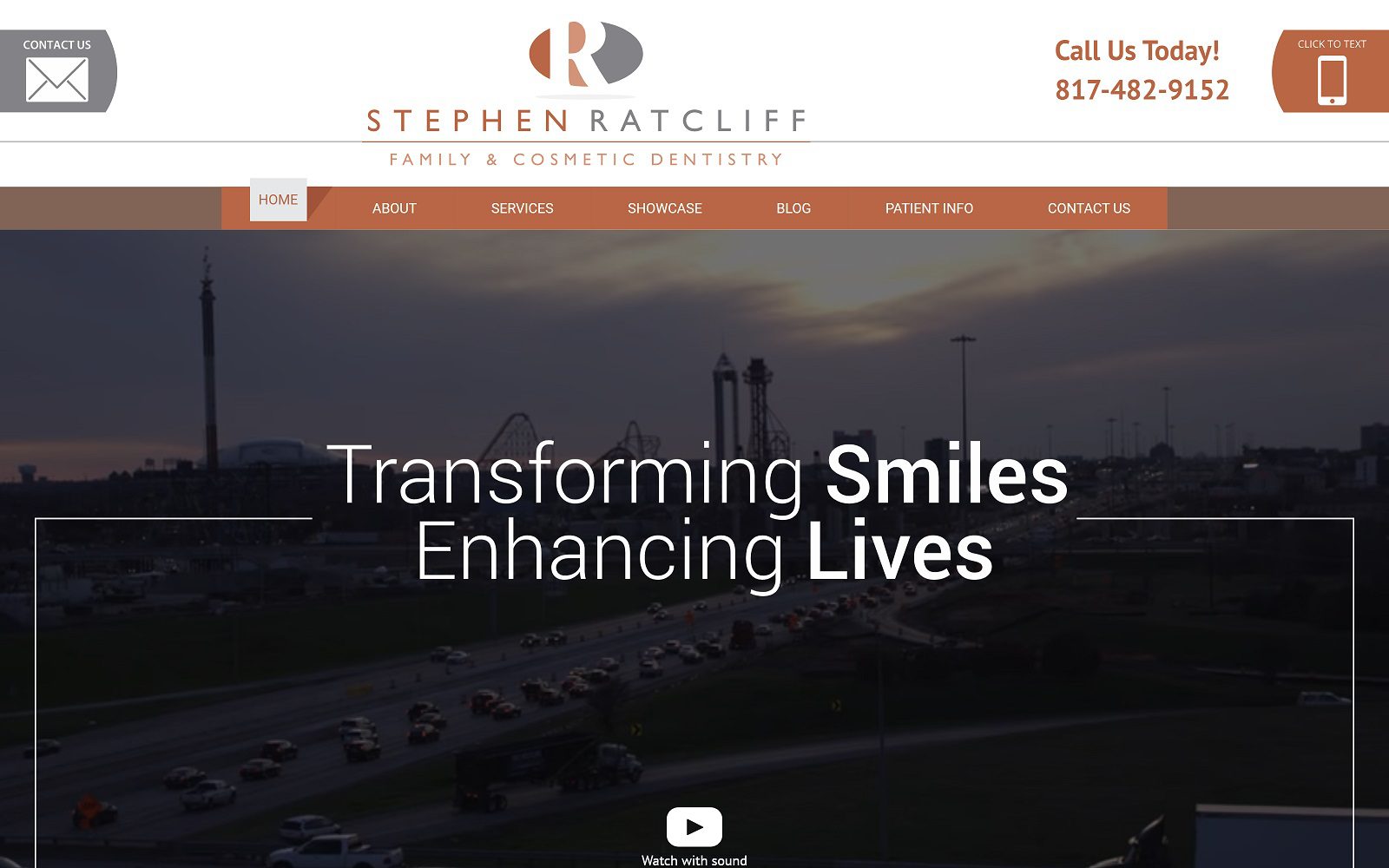 The screenshot of stephen ratcliff family & cosmetic dentistry website