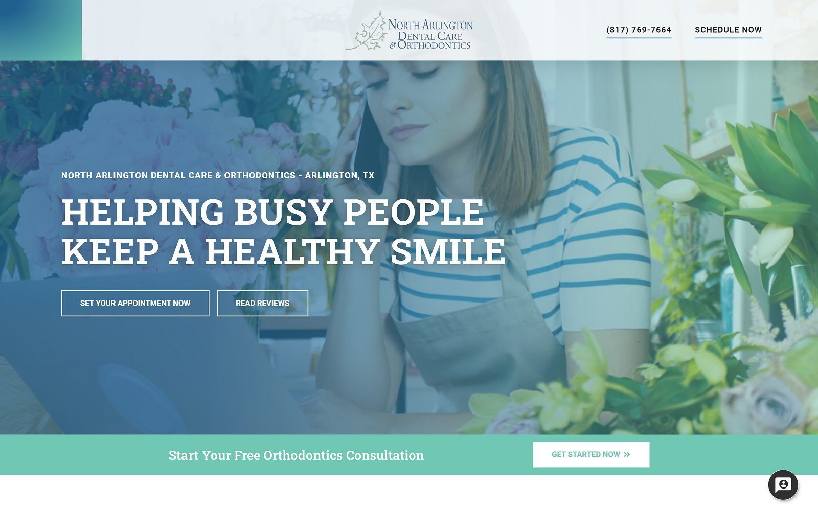 The screenshot of north arlington dental care & orthodontics website
