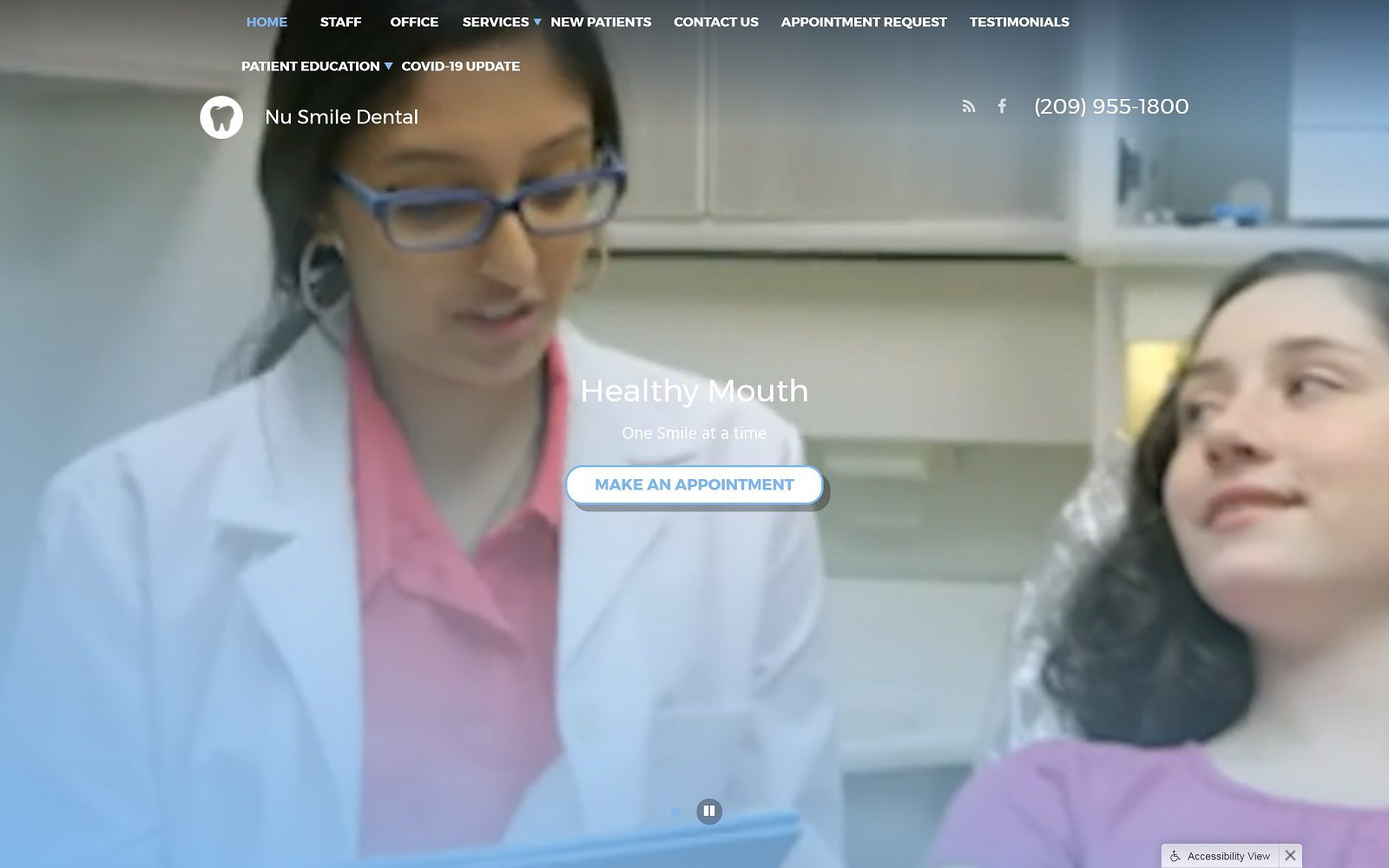 The screenshot of nu smile dental dr. Rujul parikh-nu website