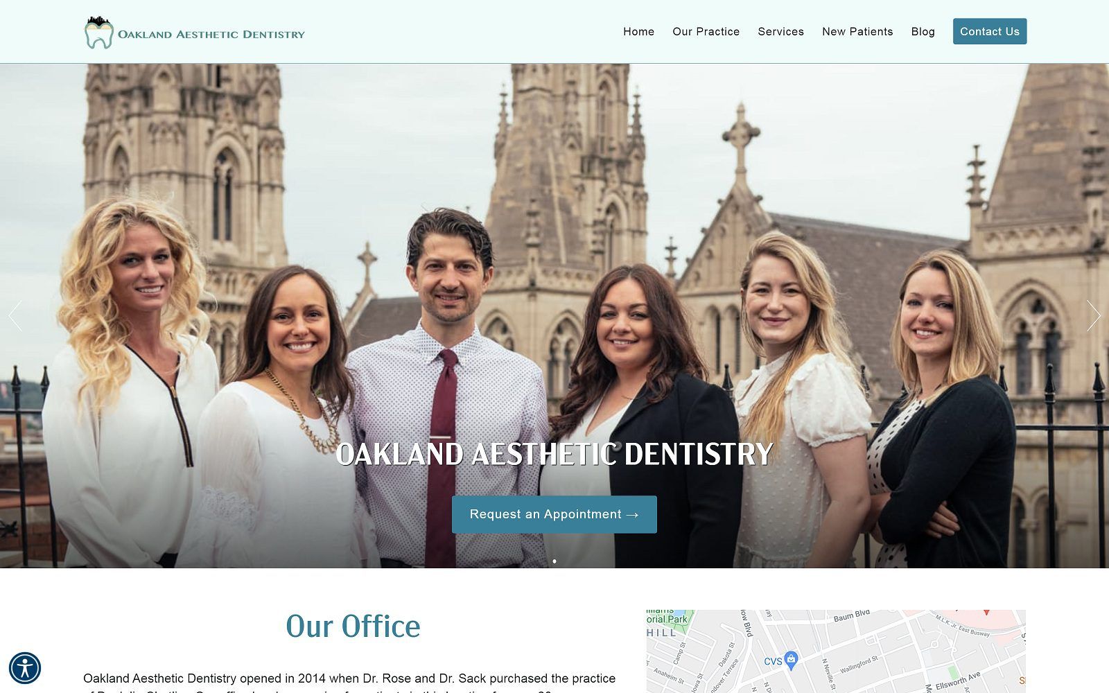 The screenshot of oakland aesthetic dentistry website