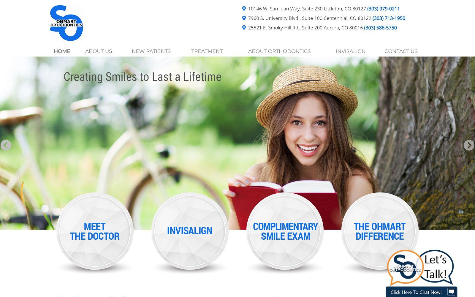 The screenshot of ohmart orthodontics dr. Scott ohmart website