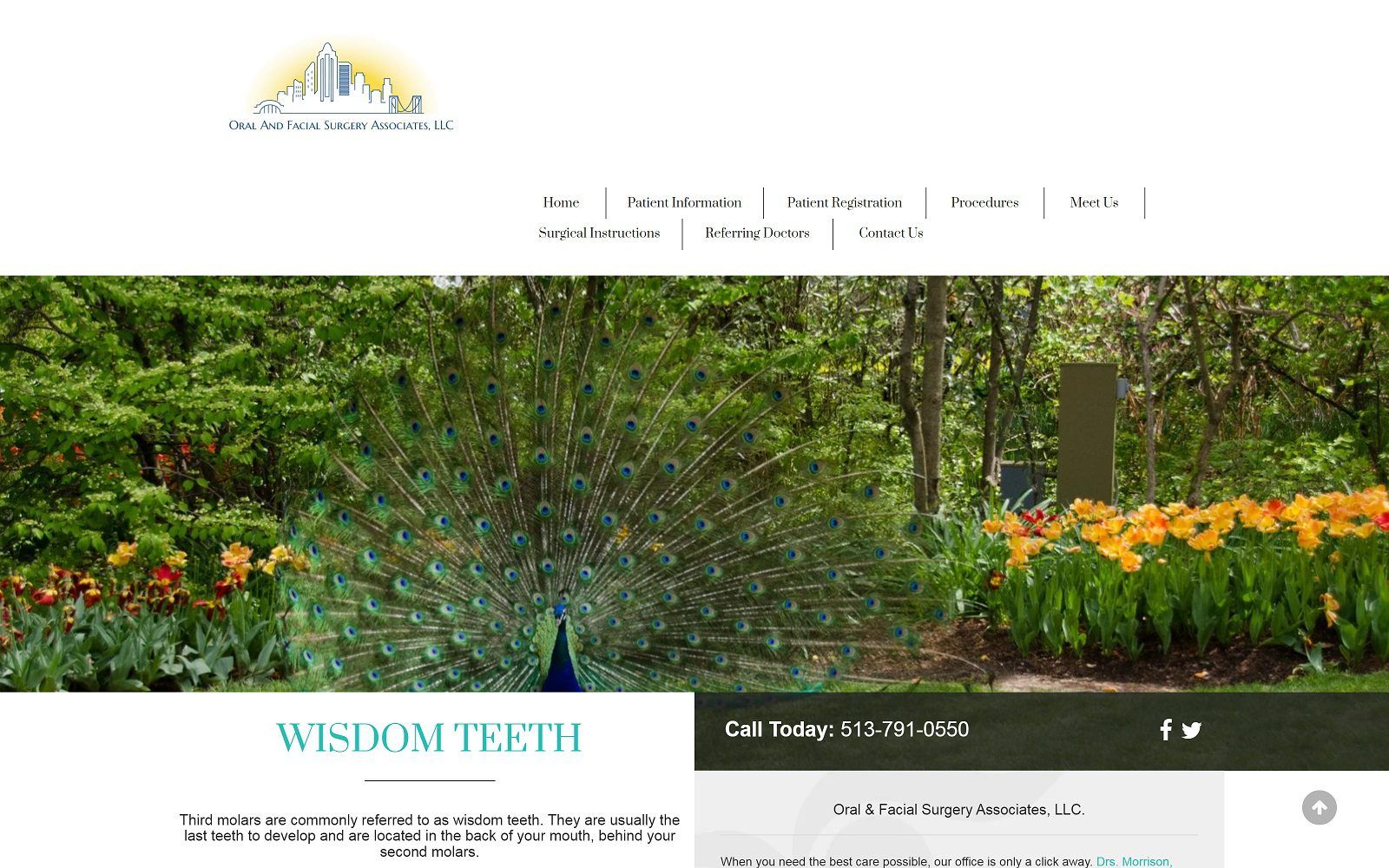 The screenshot of oral & facial surgery associates website