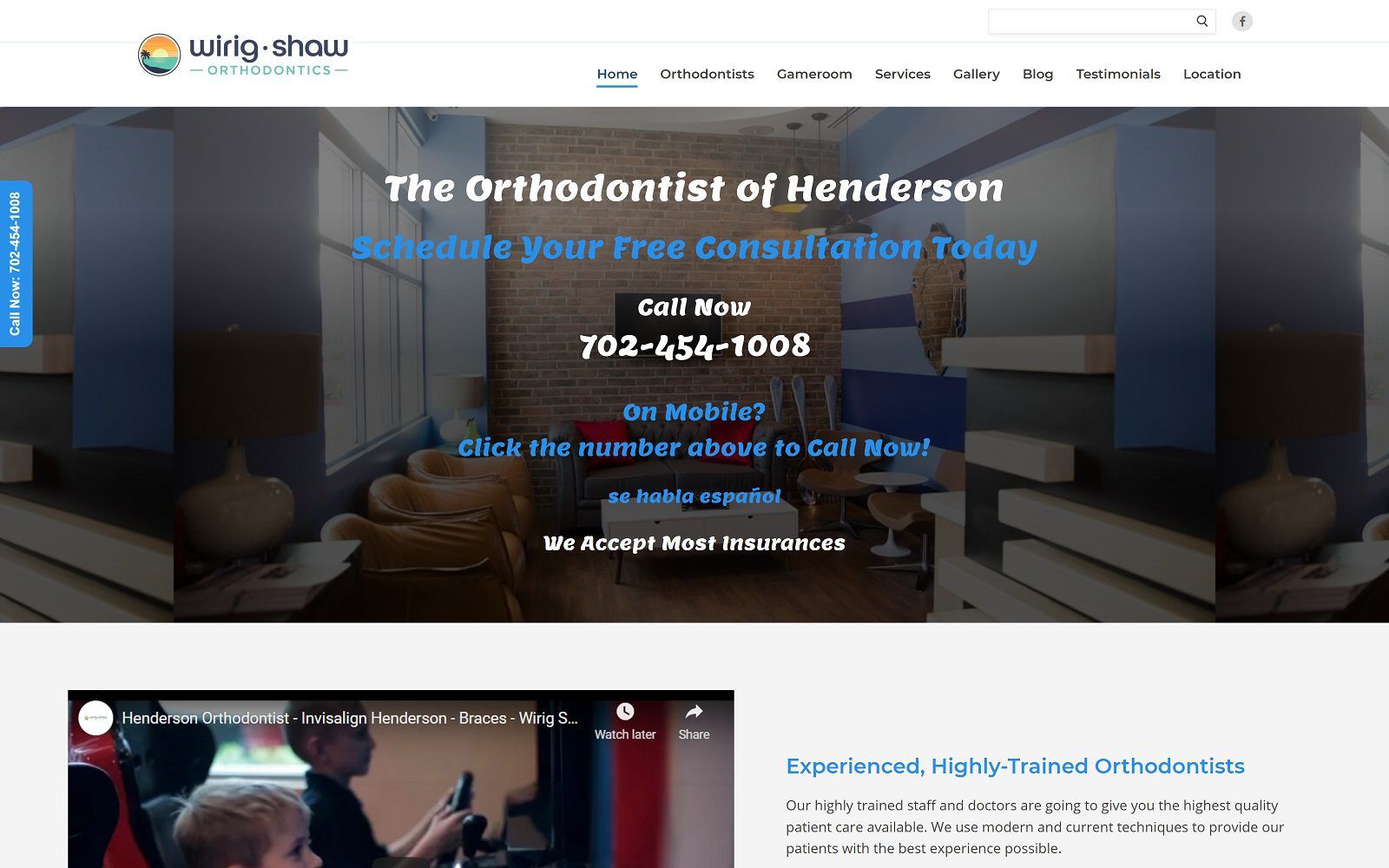 The screenshot of wirig shaw orthodontics website