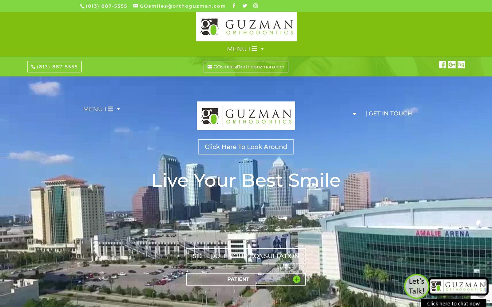 The screenshot of guzman orthodontics dr. Ulises a. Guzman website