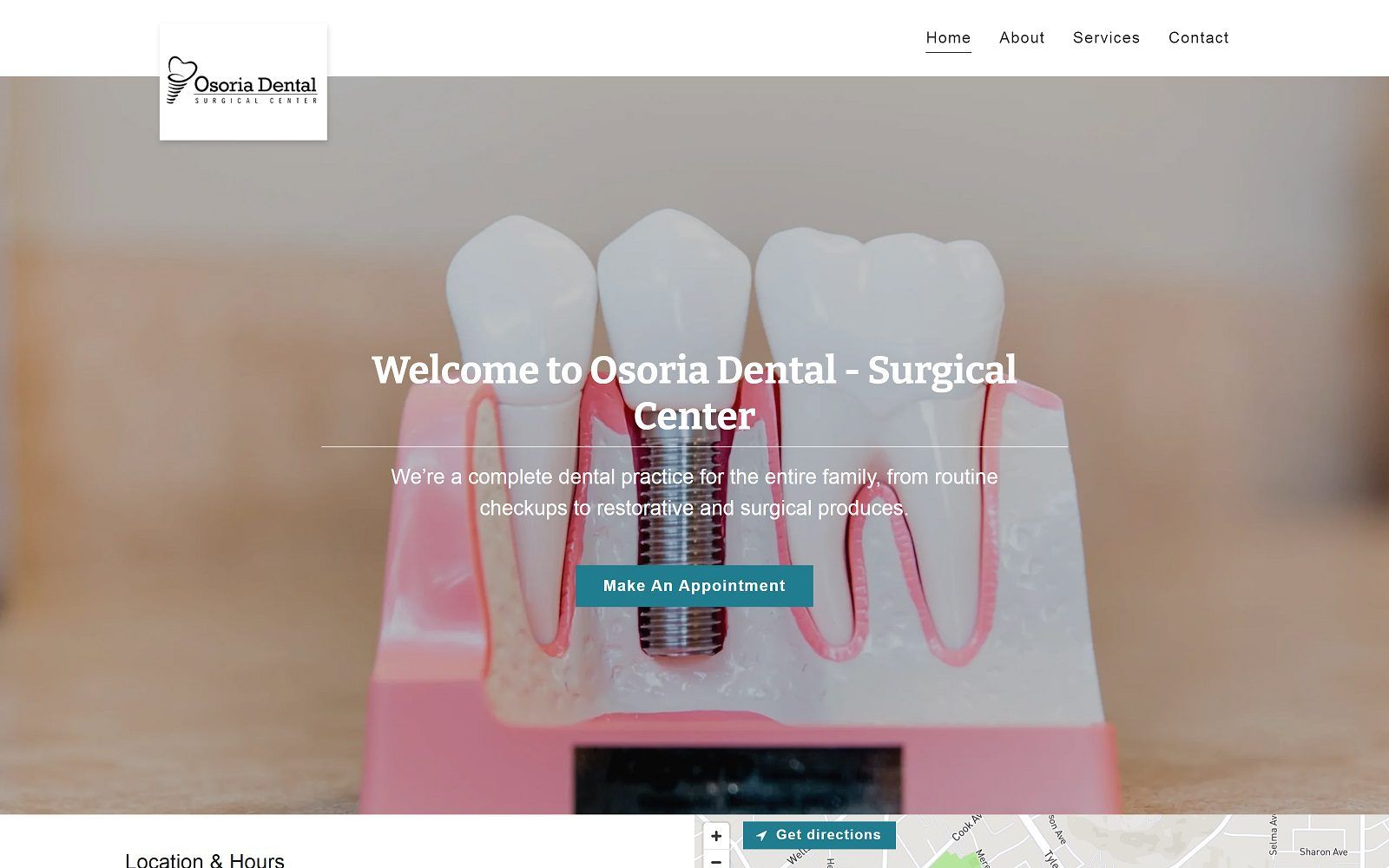 The screenshot of osoria dental - surgical center dr. Jose-luis osoria website