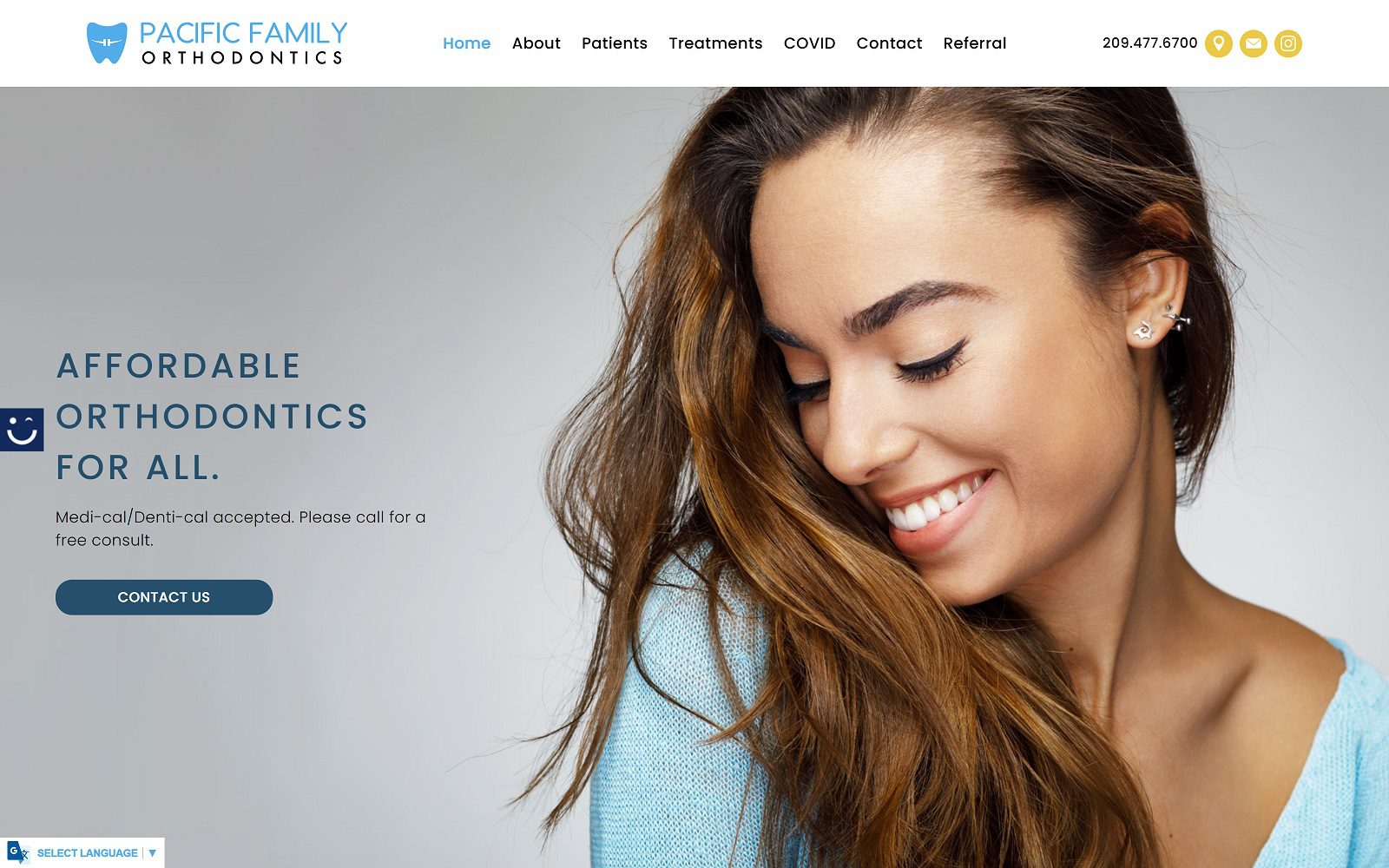 The screenshot of pacific family orthodontics dr. Andrey gaiduchik website