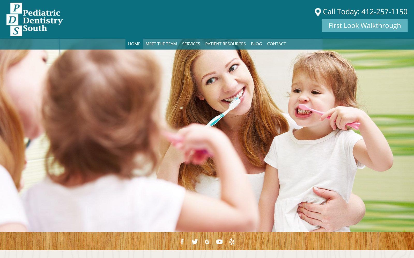 The screenshot of pediatric dentistry south website