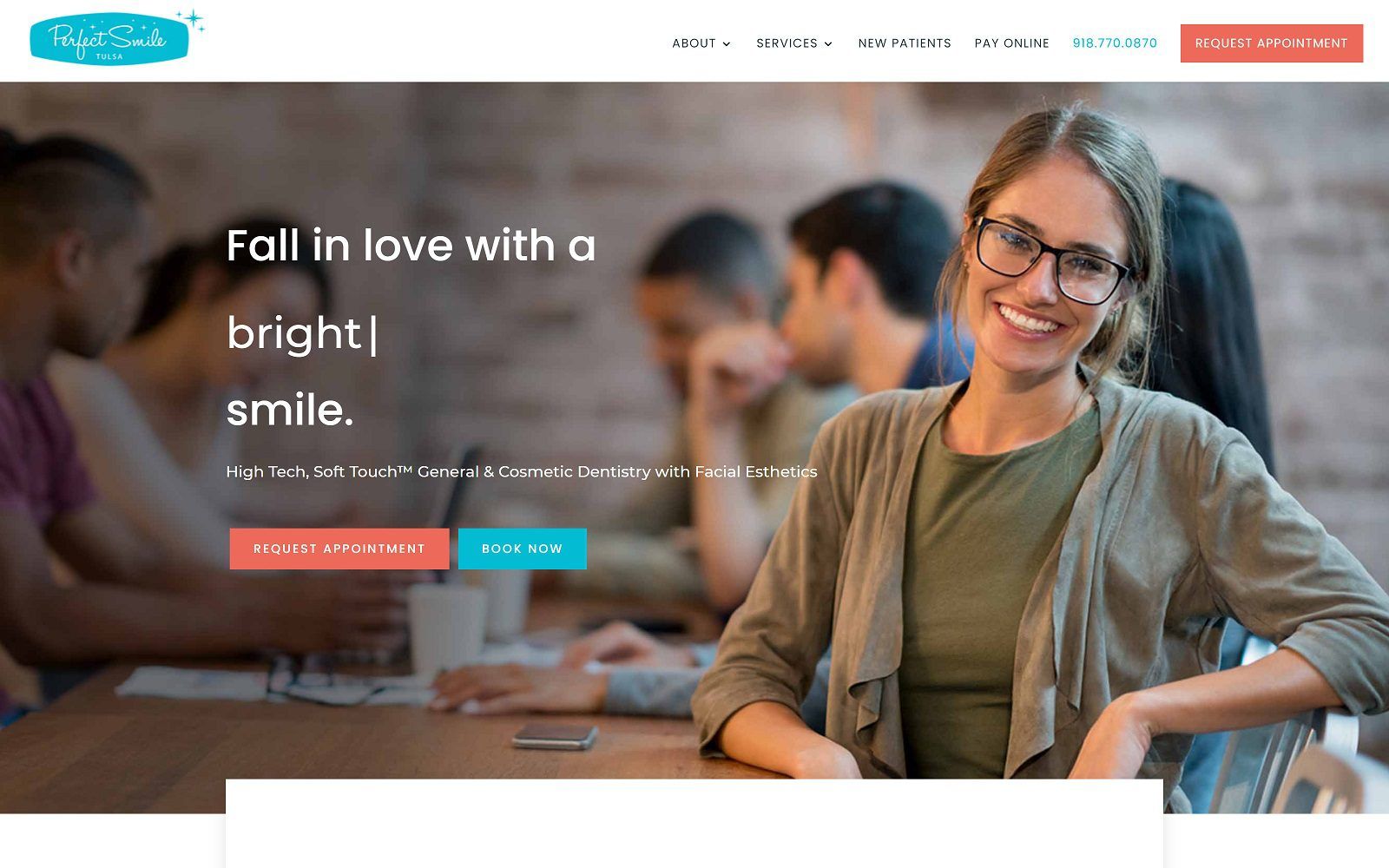 The screenshot of perfect smile website
