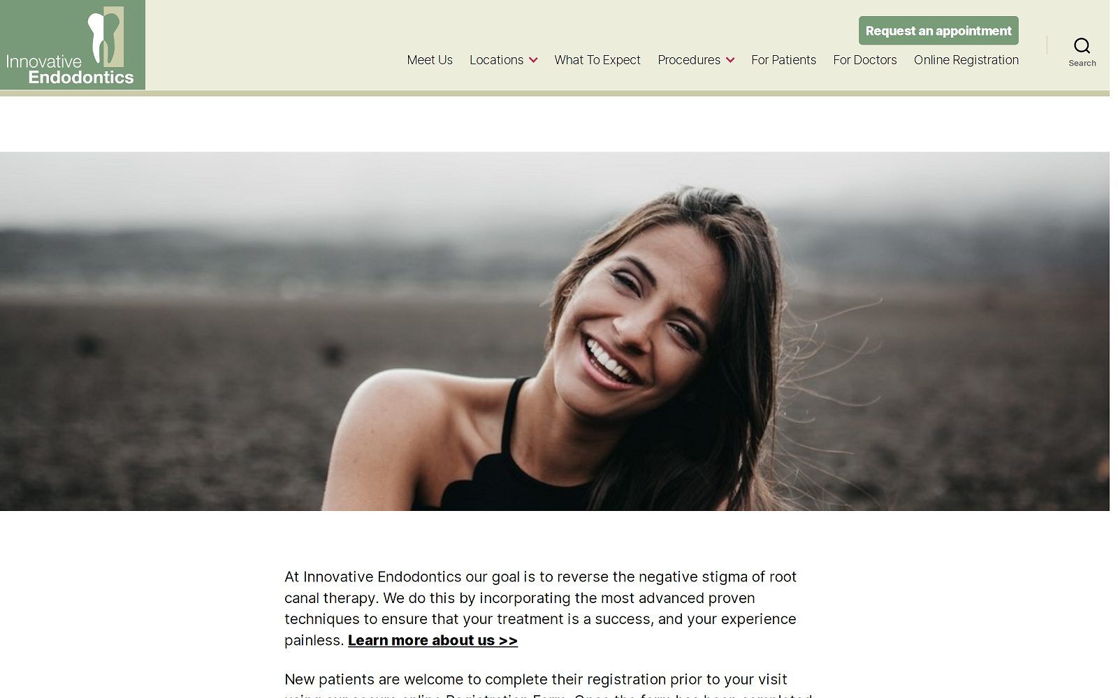 The screenshot of innovative endodontics: pittsburgh pa website