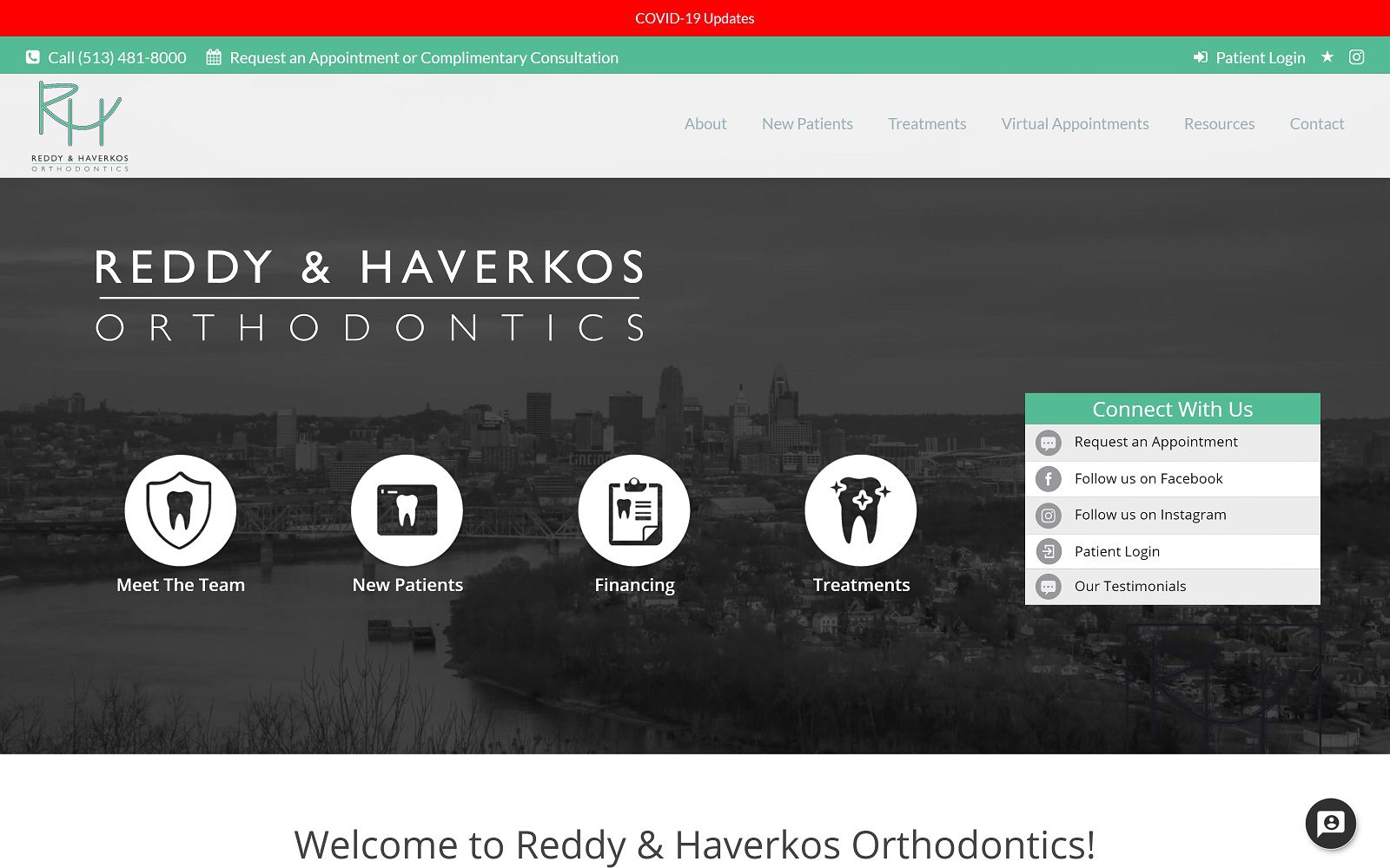 The screenshot of reddy & haverkos orthodontics website