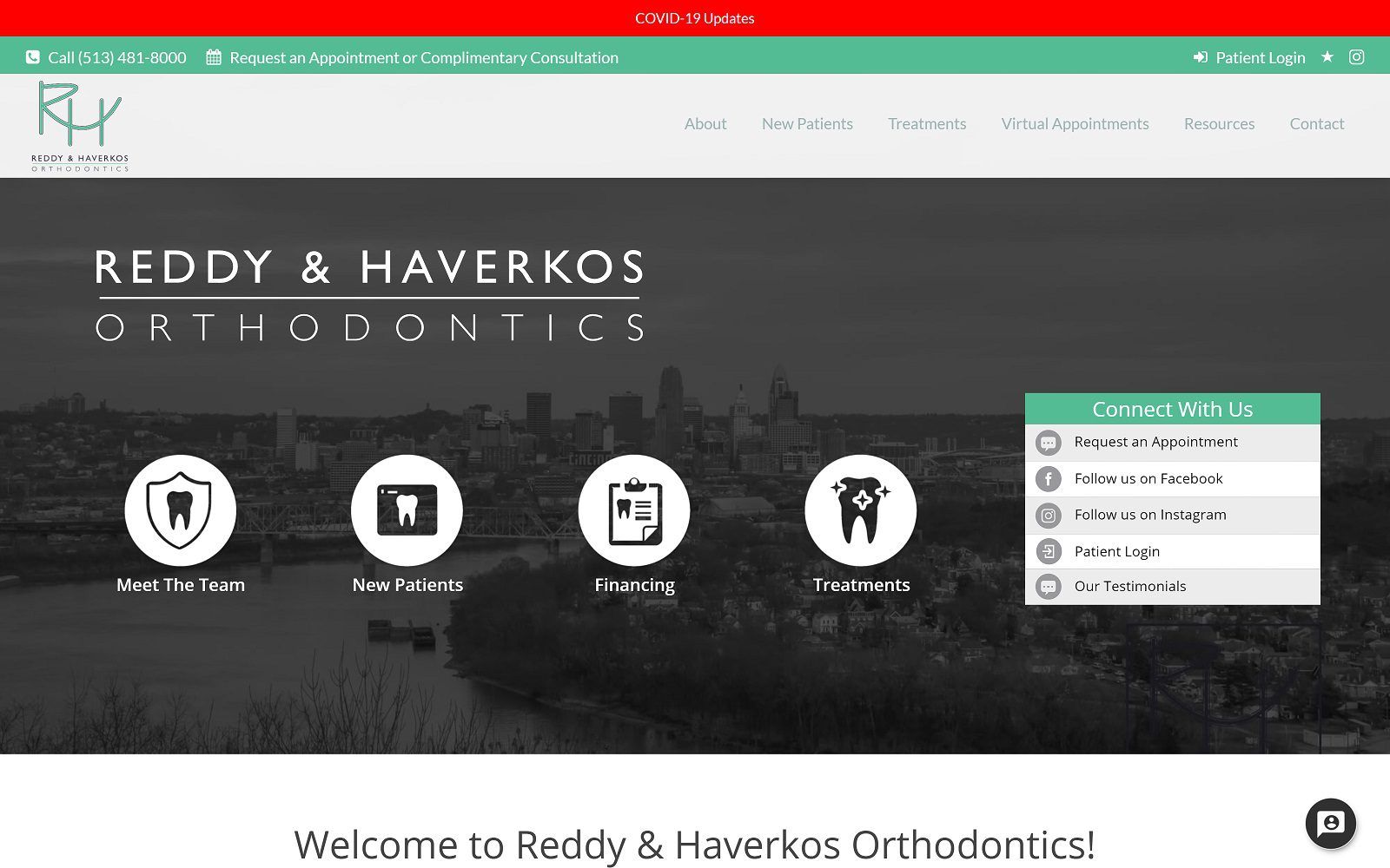 The screenshot of reddy & haverkos orthodontics website
