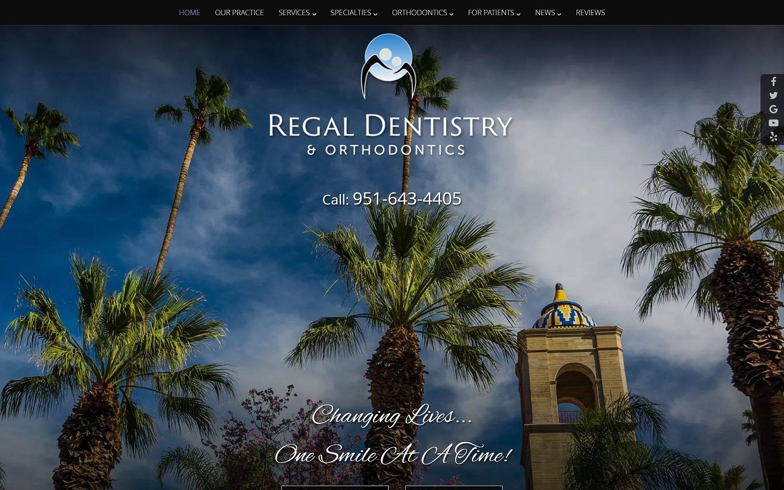The screenshot of regal dentistry & orthodontics website