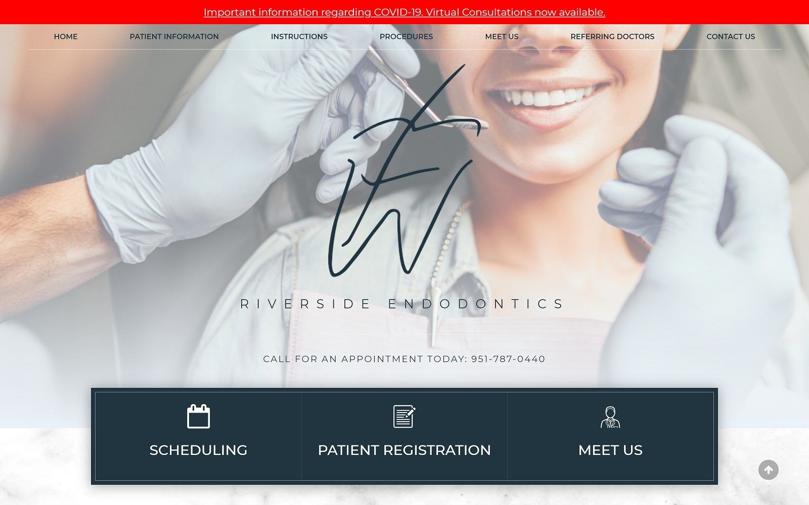 The screenshot of riverside endodontics website