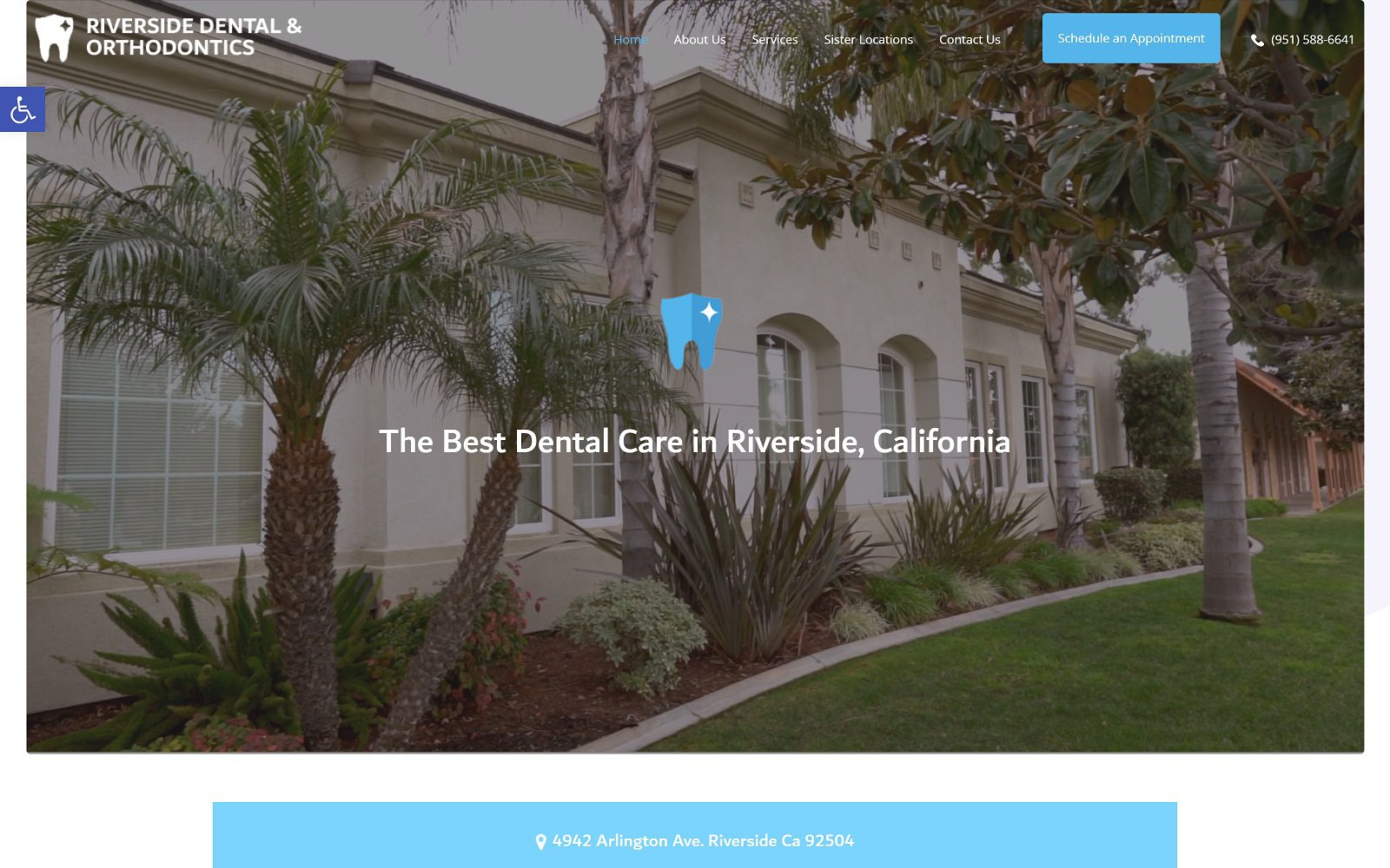 The screenshot of riverside dental and orthodontics website