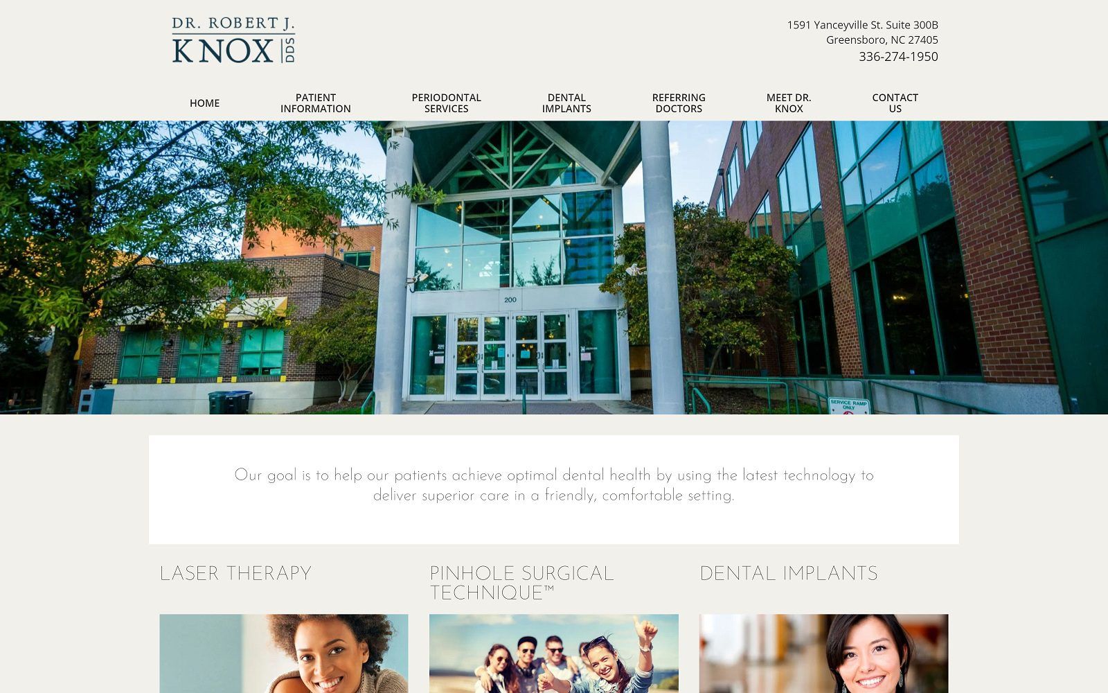 The screenshot of robert j knox jr. Dds pa website