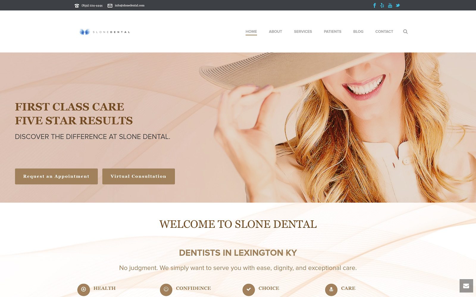 The screenshot of slone dental dr. Sarah slone website