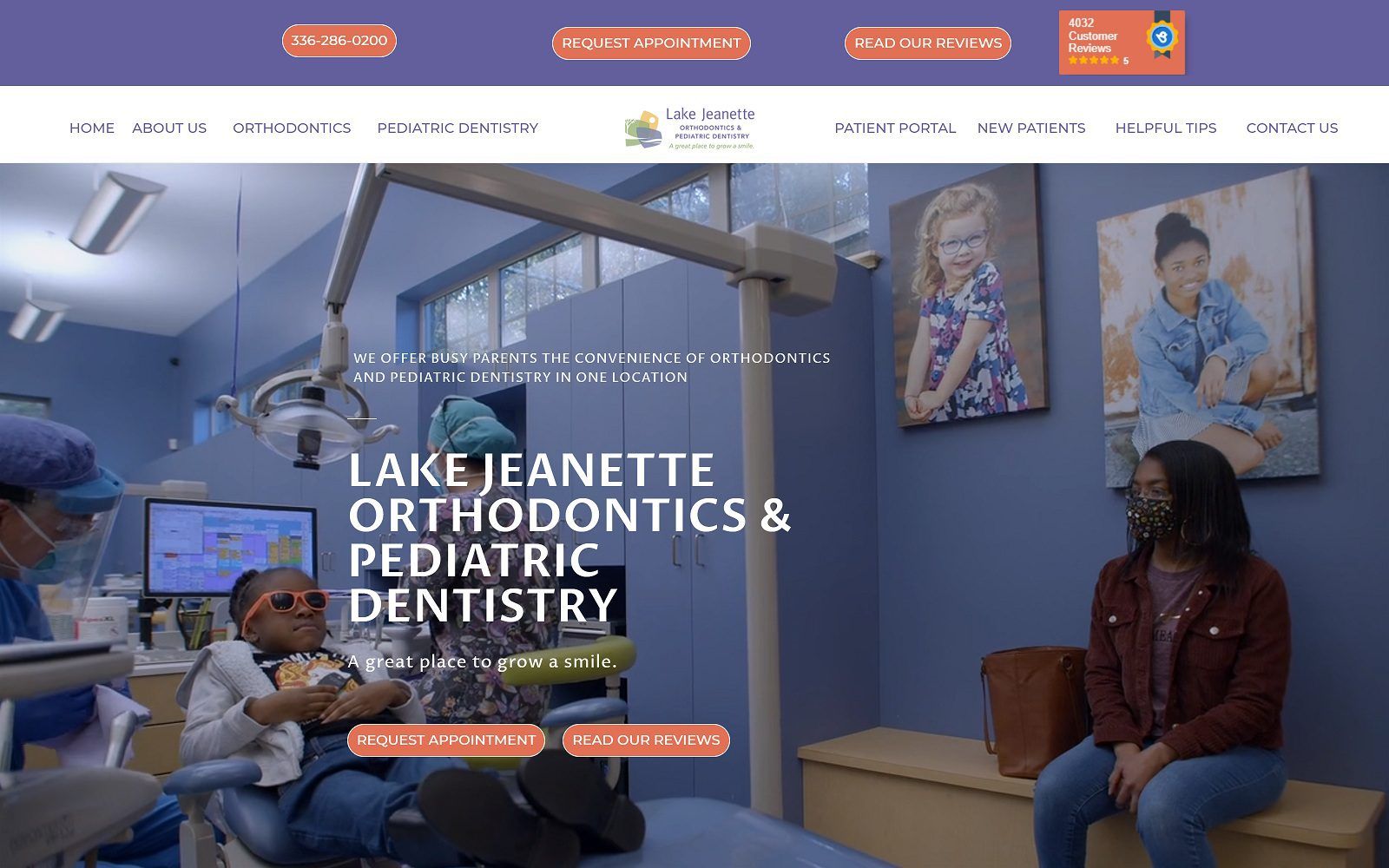The screenshot of lake jeanette orthodontics & pediatric dentistry website