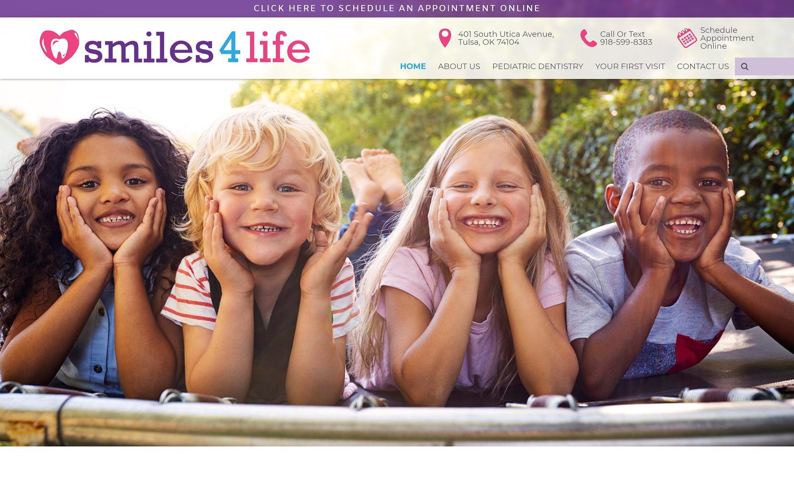 The screenshot of smiles 4 life website