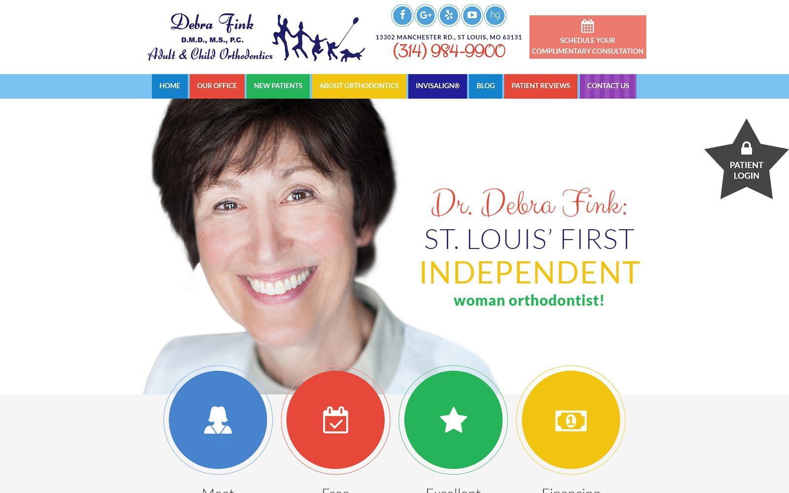 The screenshot of debra f. Fink orthodontics website
