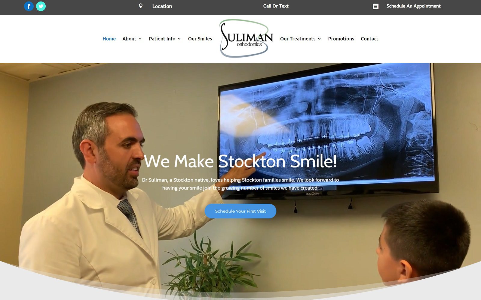 The screenshot of suliman orthodontics dr. Sam suliman website