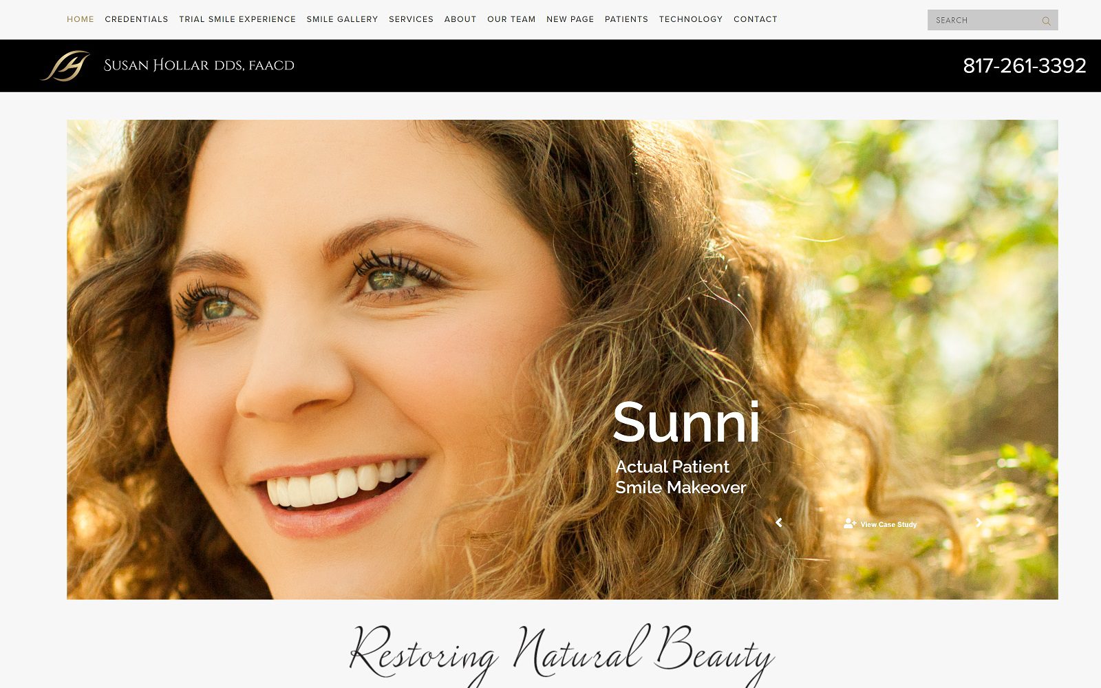 The screenshot of hollar susan dds website