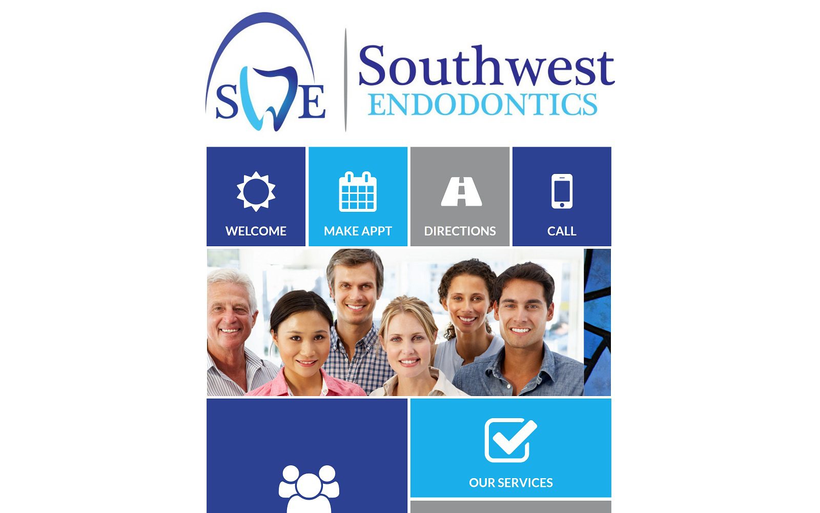 The screenshot of southwest endodontics website