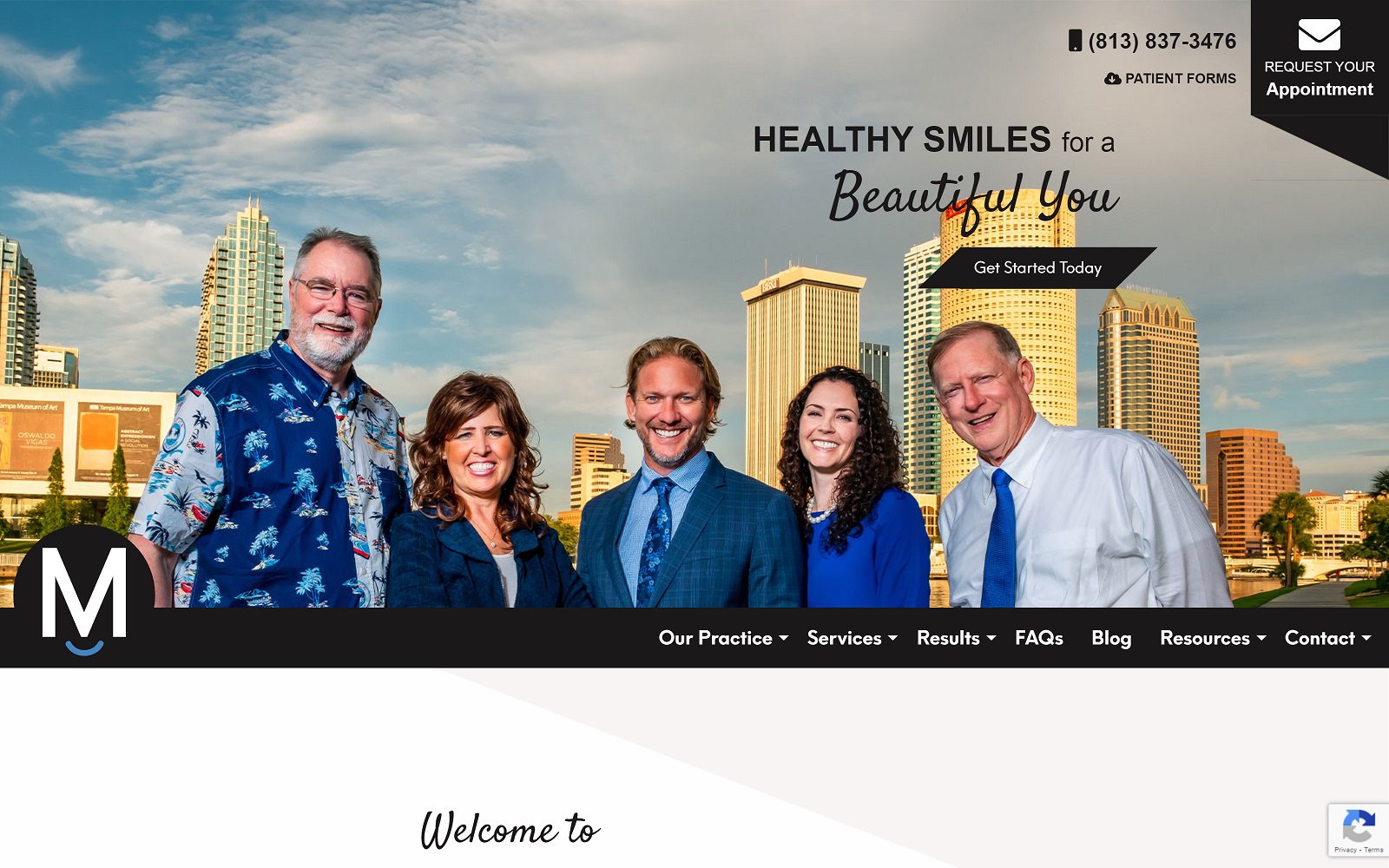 The screenshot of tampa bay smile makers website