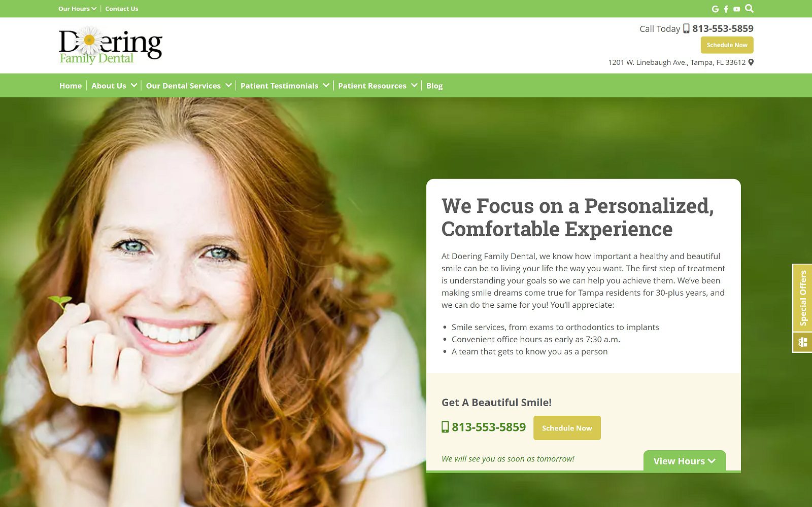 The screenshot of doering family dental - doering, david - tampa, fl website