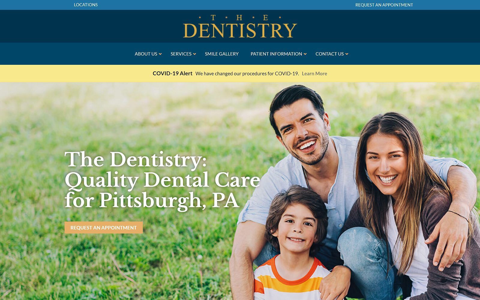 The screenshot of the dentistry - pleasant hills website