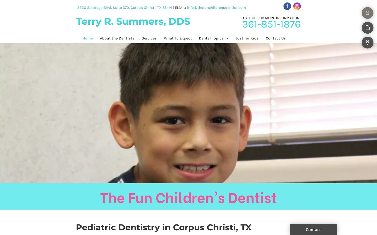 The screenshot of terry r. Summers, dds website