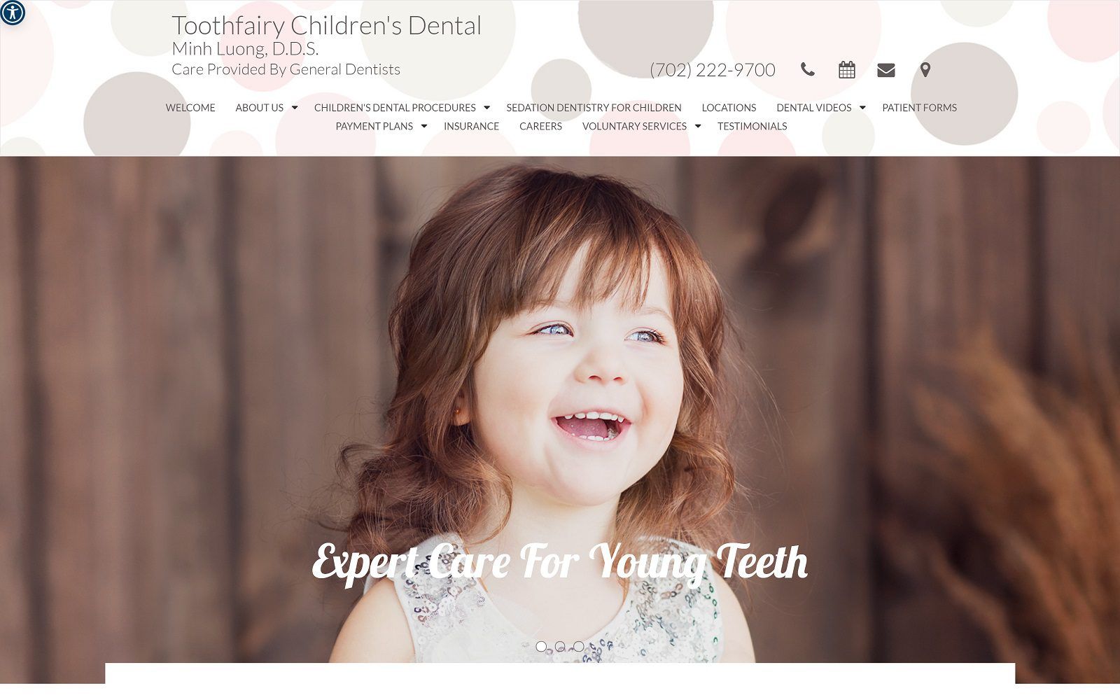 The screenshot of toothfairy children's dental dr. Minh luong website