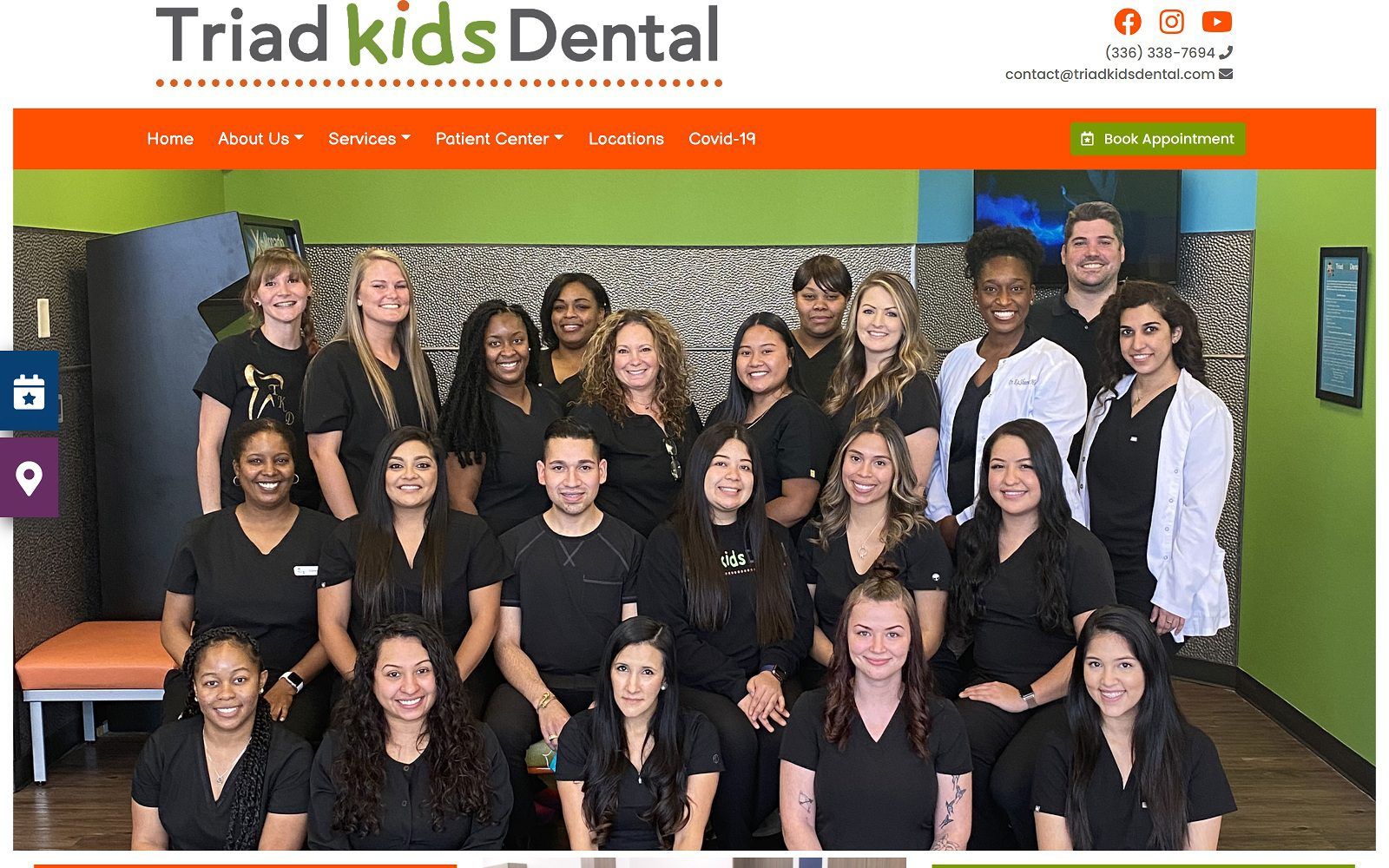 The screenshot of triad kids dental - greensboro nicholas rd. Website