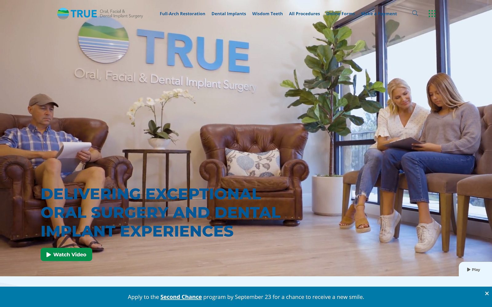 The screenshot of true oral, facial & dental implant surgery dr. Jason straw website