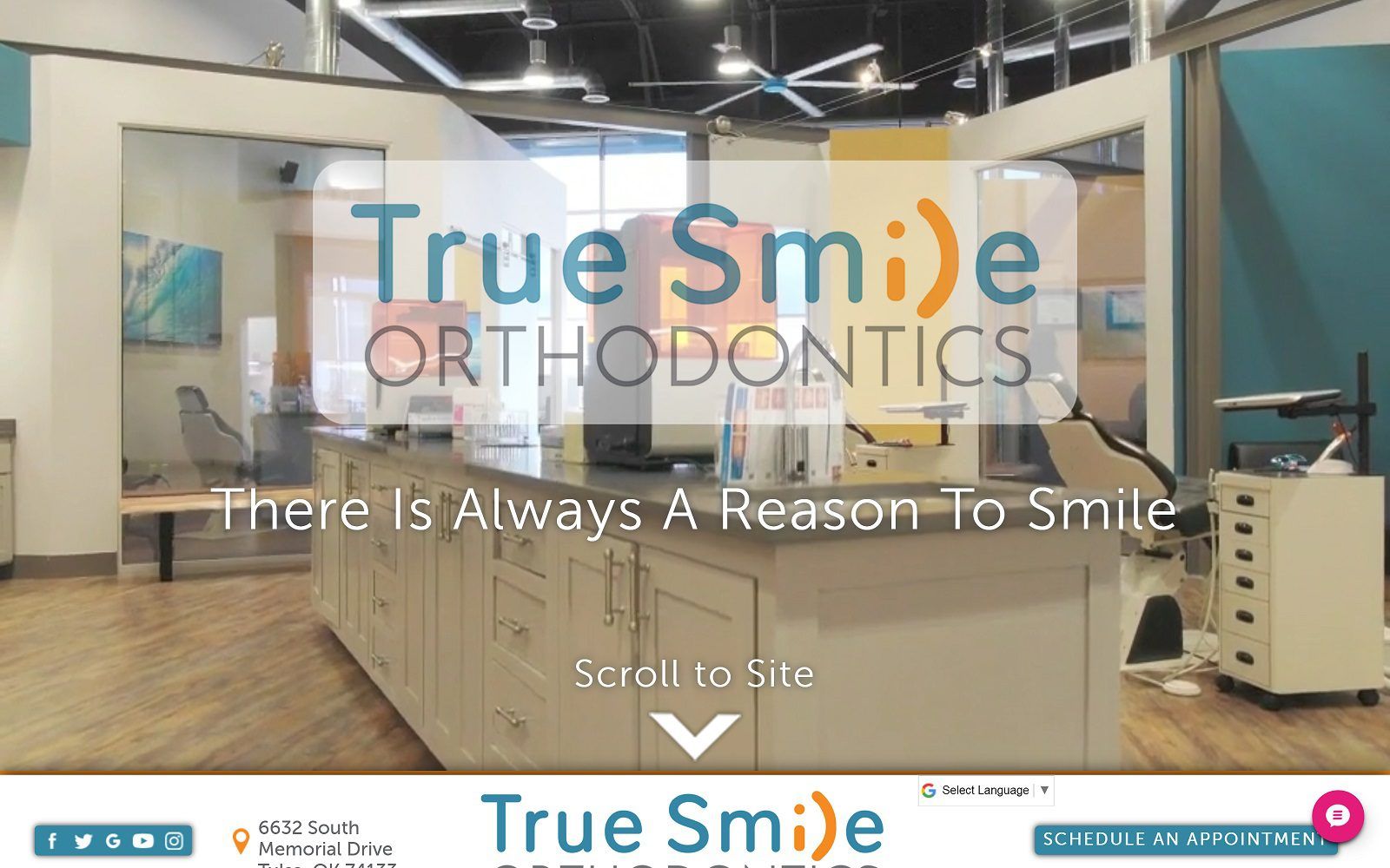The screenshot of true smile orthodontics website