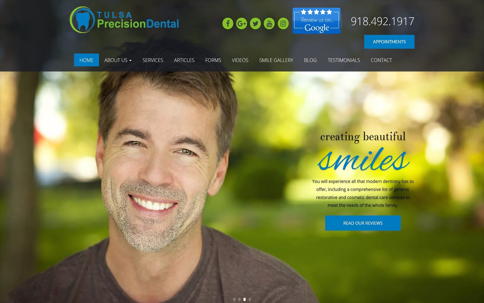 Tulsaprecisiondental. Com-screenshot