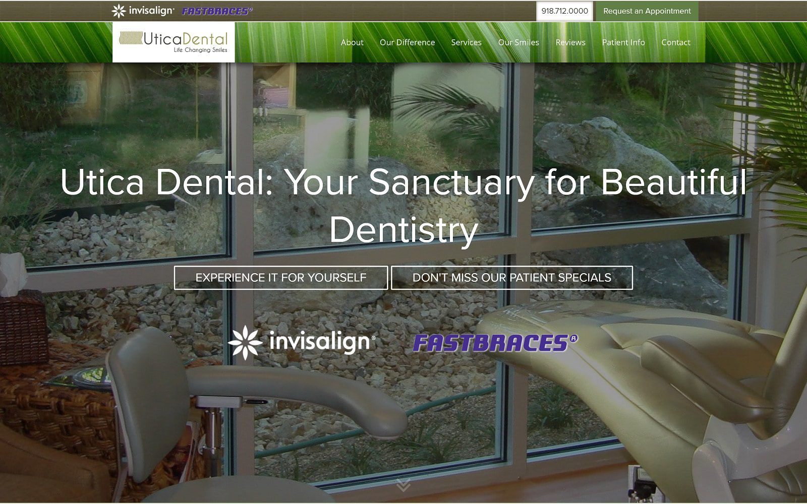 The screenshot of utica dental dr. Mike hinkle website