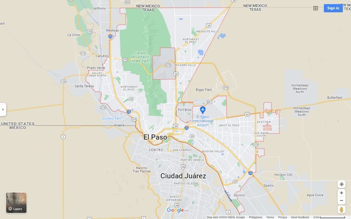 El Paso TX map