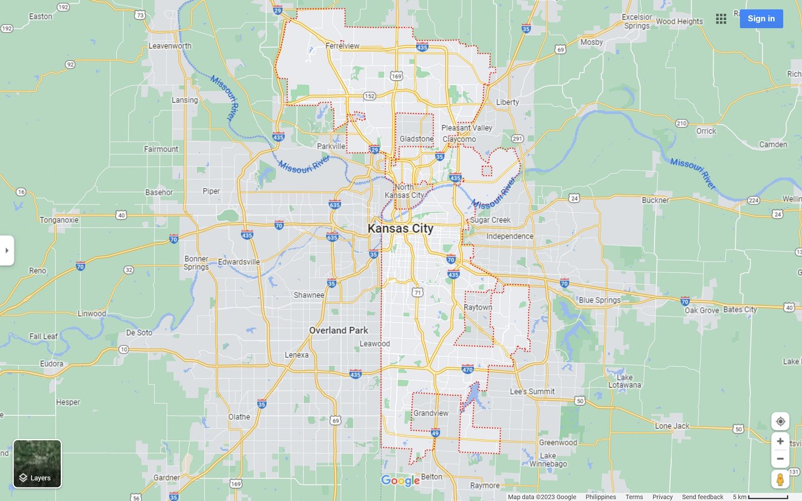 Kansas City MO map