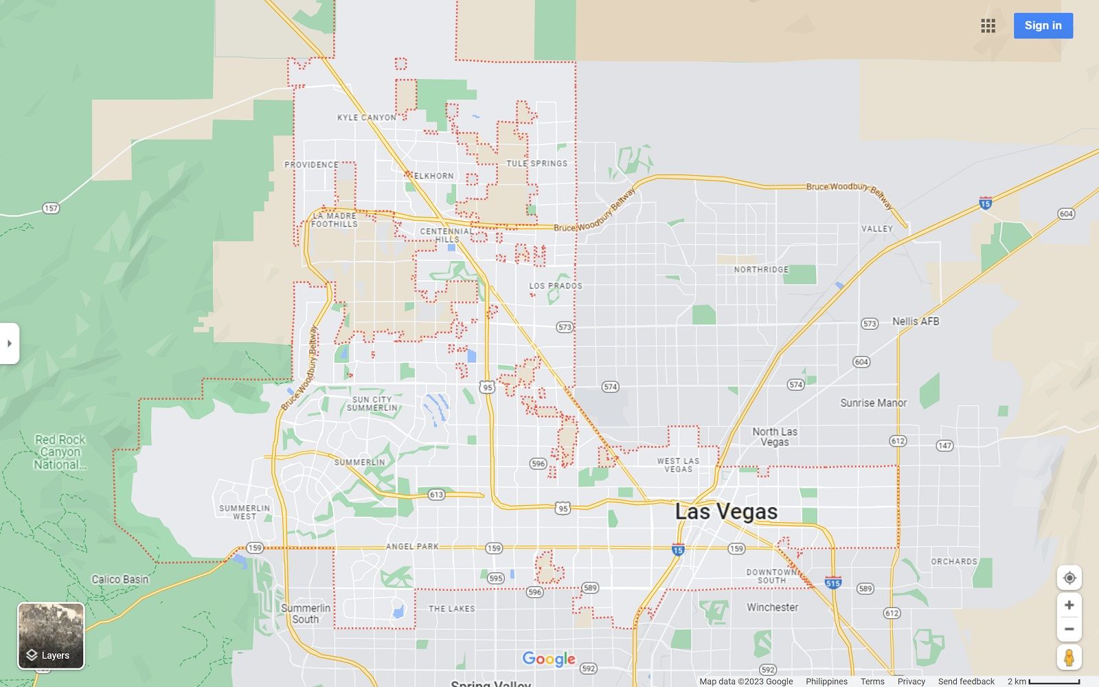 Las Vegas NV map