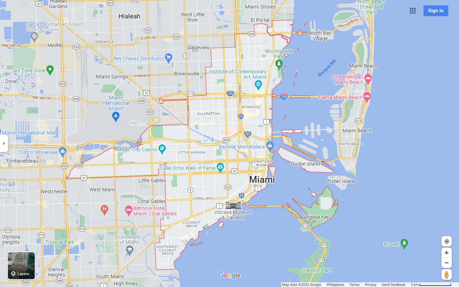 Miami FL map