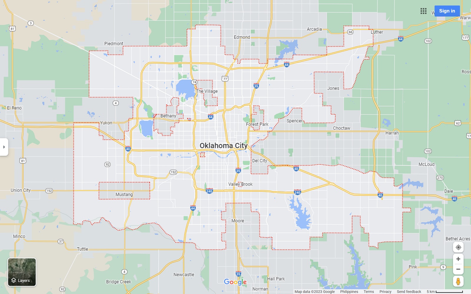 Oklahoma City OK map