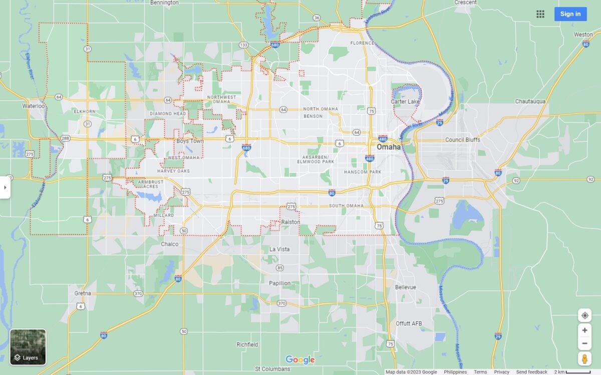 Omaha Nebraska map