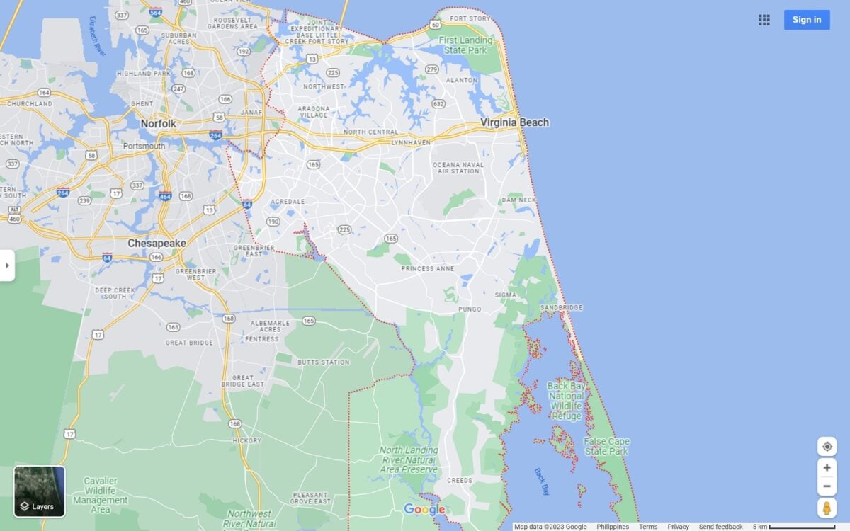 Virginia Beach VA map