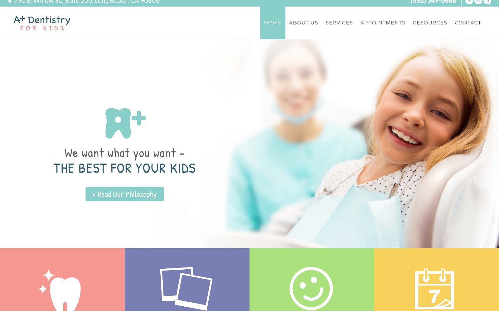 The screenshot of a+ dentistry for kids dr. Joon hee lee website